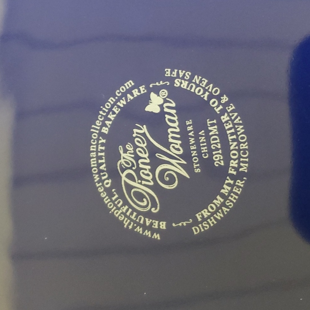 Pioneer Woman Celia 9 inch Pie Pan Blue Floral - Picture 3 of 3
